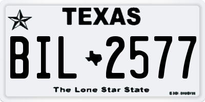 TX license plate BIL2577