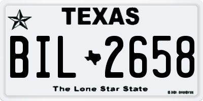 TX license plate BIL2658