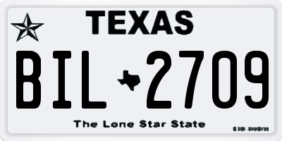 TX license plate BIL2709