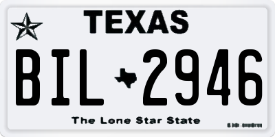 TX license plate BIL2946