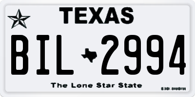 TX license plate BIL2994