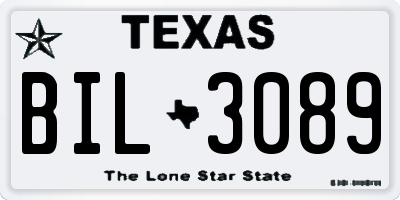 TX license plate BIL3089