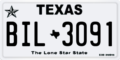 TX license plate BIL3091