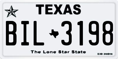 TX license plate BIL3198