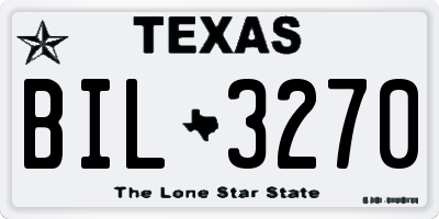 TX license plate BIL3270