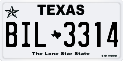 TX license plate BIL3314