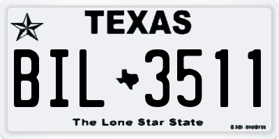 TX license plate BIL3511