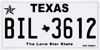 TX license plate BIL3612