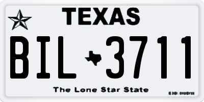 TX license plate BIL3711