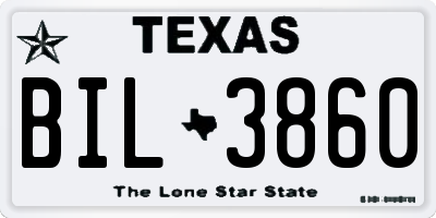 TX license plate BIL3860