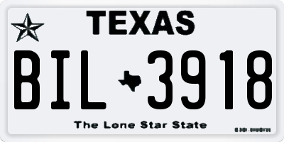 TX license plate BIL3918