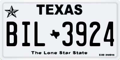 TX license plate BIL3924
