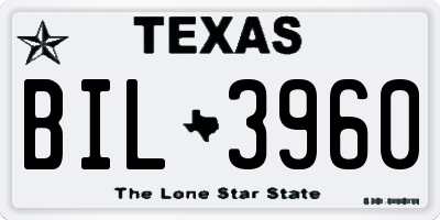 TX license plate BIL3960