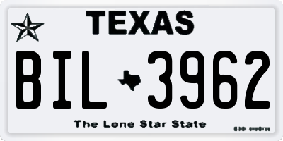 TX license plate BIL3962