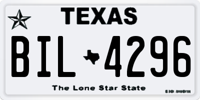 TX license plate BIL4296