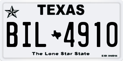 TX license plate BIL4910