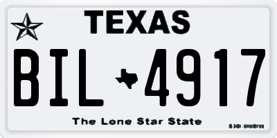 TX license plate BIL4917