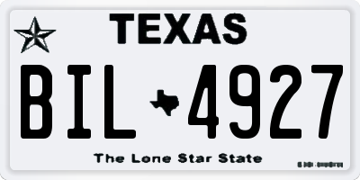 TX license plate BIL4927