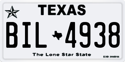 TX license plate BIL4938