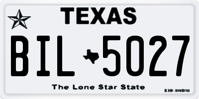 TX license plate BIL5027
