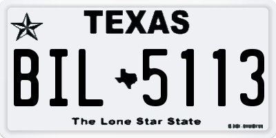TX license plate BIL5113