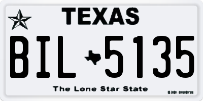 TX license plate BIL5135