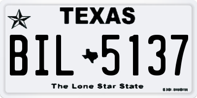 TX license plate BIL5137