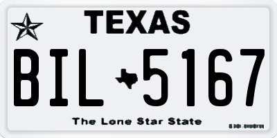 TX license plate BIL5167