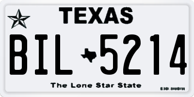 TX license plate BIL5214