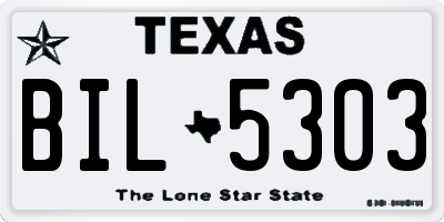 TX license plate BIL5303