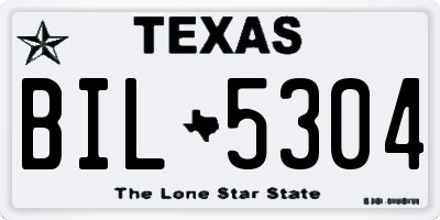 TX license plate BIL5304