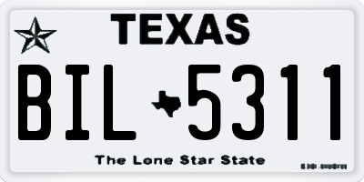 TX license plate BIL5311