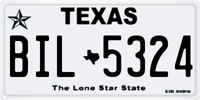 TX license plate BIL5324