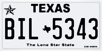 TX license plate BIL5343