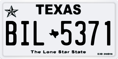 TX license plate BIL5371