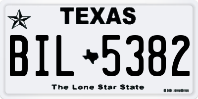 TX license plate BIL5382
