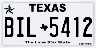 TX license plate BIL5412