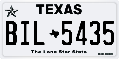 TX license plate BIL5435