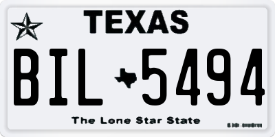 TX license plate BIL5494