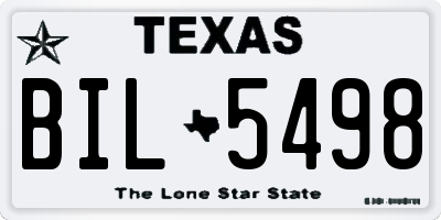 TX license plate BIL5498
