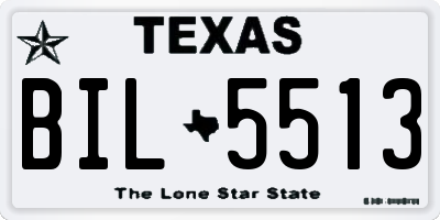TX license plate BIL5513