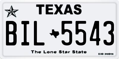 TX license plate BIL5543