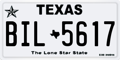 TX license plate BIL5617