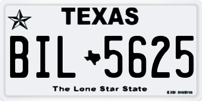 TX license plate BIL5625