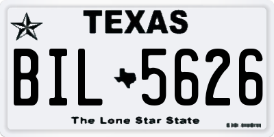 TX license plate BIL5626