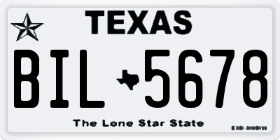 TX license plate BIL5678