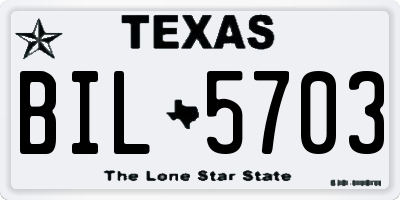 TX license plate BIL5703