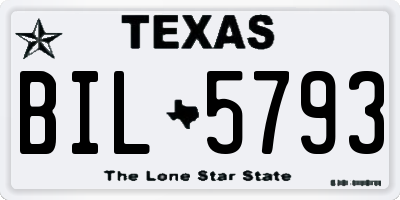 TX license plate BIL5793