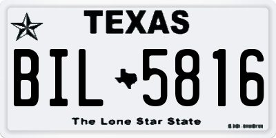 TX license plate BIL5816