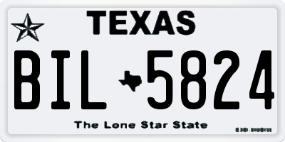 TX license plate BIL5824